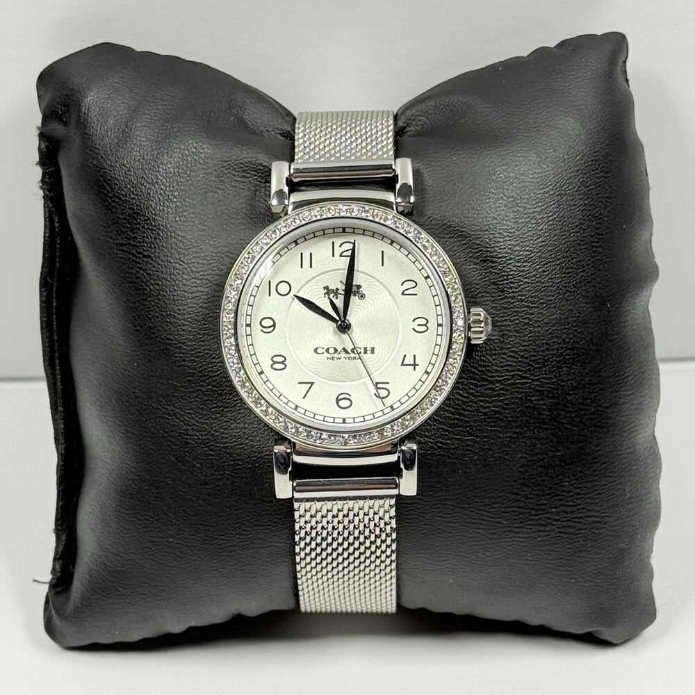 COACH Madison 14502651 Silver Dial Crystal Silver Tone Mesh Strap Women’s Watch